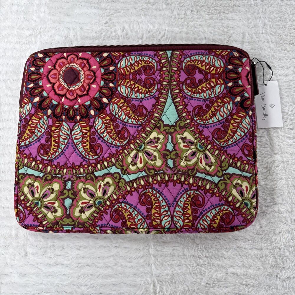 Vera Bradley Laptop Sleeve Resort Medallion Floral Paisley NWT Quilted Case